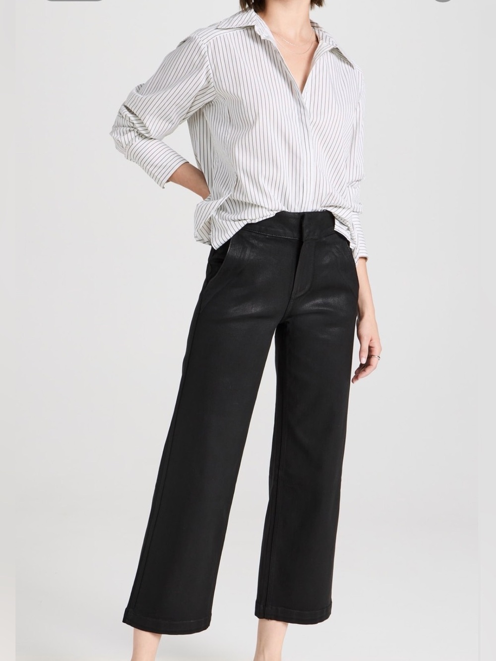 PAIGE Nellie Trouser Wide Leg Coated Pants Size 27 NWOT